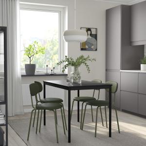 IKEA - ÖSTANÖ mesa y 4 sillas, negro negroRemmarn verde osc…