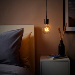 IKEA - LUNNOM lámpara techo   bombilla, niqueladoforma de g…