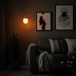 IKEA - MOLNART lámpara techo   bombilla, niqueladoforma de…