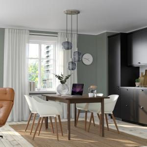 IKEA - GRÖNSTA mesa y 4 sillas, reposabrazos marrónblanco,…