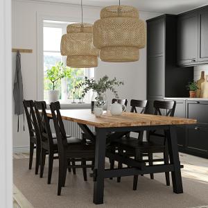 IKEA - INGOLF mesa y 6 sillas, acacianegro, 235x100 cm - ac…