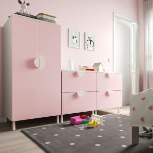 IKEA - PLATSA Armario Blanco rosa claro/con dos cómodas
