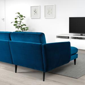 IKEA - sofá de 4 plazas con chaiselongue, Djuparp azul verd…
