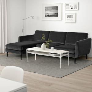 IKEA - sofá de 4 plazas con chaiselongue, Djuparp gris oscu…
