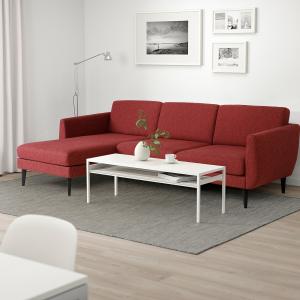 IKEA - sofá de 4 plazas con chaiselongue, Lejde rojomarrónn…