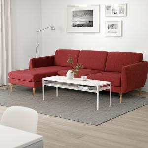 IKEA - sofá de 4 plazas con chaiselongue, Lejderojomarrón r…