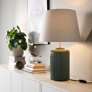IKEA - lámpara de mesa, gris turquesa cerámicagris, 52 cm g…
