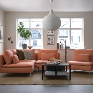 IKEA - sofá 3 plazas esquina, Kelinge marrón anaranjado Kel…