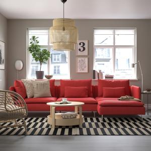 IKEA - sofá 4 plazas,  chaiselongueTonerud rojo - Hemos baj…