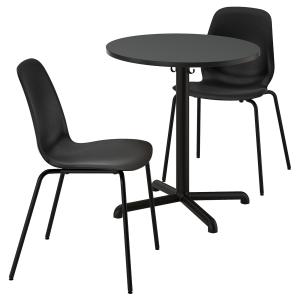 IKEA - LIDÅS mesa y dos sillas, antracita antracitanegroneg…