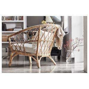 IKEA - 2017 sillón con cojines, ratánGräsbo blanco ratán/Gr…