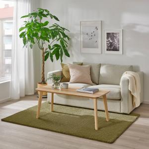 IKEA - alfombra, pelo corto, verde oliva claro, 133x195 cm…