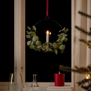 IKEA - soporte vela LED a pilas, artificial eucalipto, 36 c…