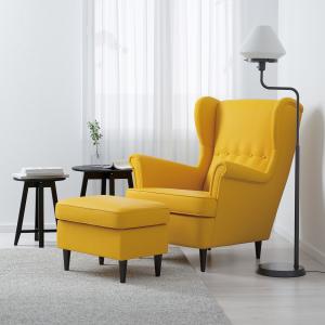 IKEA - Sillón y reposapiés Skiftebo amarillo