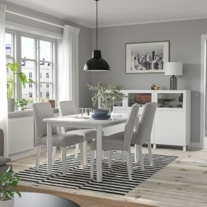IKEA - BERGMUND mesa y 4 sillas, blancoOrrsta gris claro, 1…