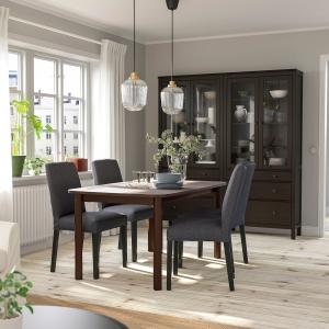 IKEA - BERGMUND Mesa y 4 sillas marrón/Gunnared gris