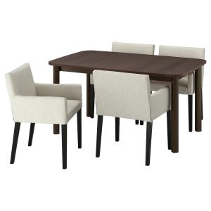 IKEA - MÅRENÄS mesa y 4 sillas, marrónGunnared beige negro,…