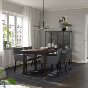 IKEA - MÅRENÄS mesa y 4 sillas, marrónGunnared gris oscuro…