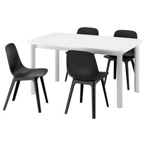 IKEA - ODGER mesa y 4 sillas, blancoantracita, 150205260 cm…