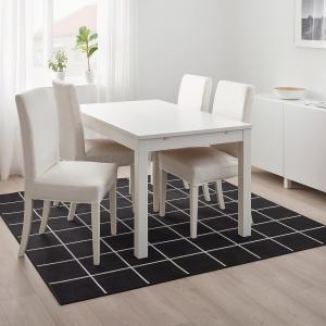 IKEA - Alfombra intexterior, negro, blanco negro/blanco