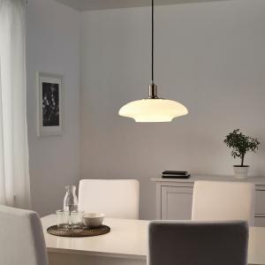 IKEA - Lámpara colgante de techo, niquelado, blanco ópalo v…
