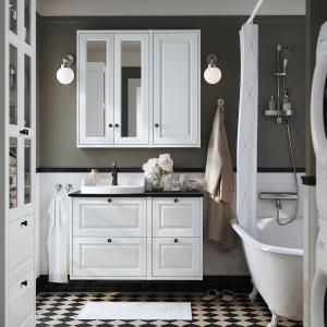 IKEA - RUTSJÖN armariolavabogrifo, blanconegro efecto mármo…