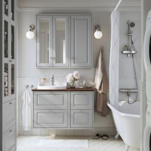 IKEA - RUTSJÖN armariolavabogrifo, gris claromarrón efecto…