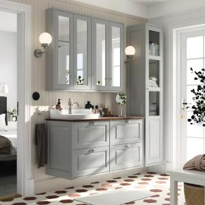 IKEA - RUTSJÖN armariolavabogrifo, gris claromarrón efecto…