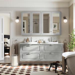 IKEA - RUTSJÖN armariolavabosgrifos, gris claroblanco efect…