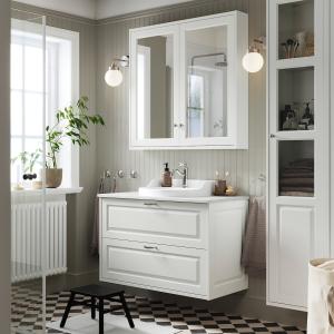 IKEA - RUTSJÖN mueble cajoneslavabogrifo, blancoblanco efec…