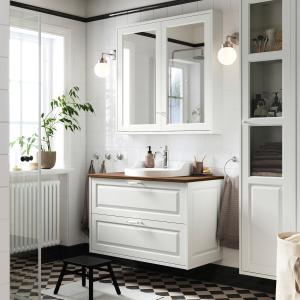 IKEA - RUTSJÖN mueble cajoneslavabogrifo, blancomarrón efec…