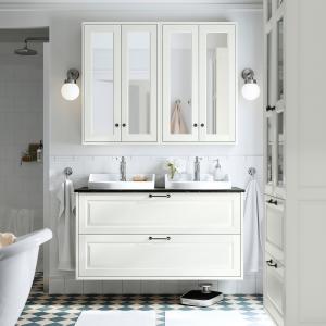 IKEA - RUTSJÖN mueble cajoneslavabogrifos, blanconegro efec…