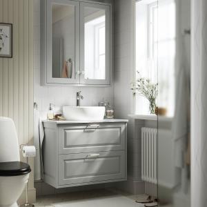 IKEA - TÖRNVIKEN mueble cajoneslavabogrifo, gris claroblanc…