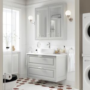 IKEA - TÖRNVIKEN mueble cajoneslavabogrifo, gris claroblanc…