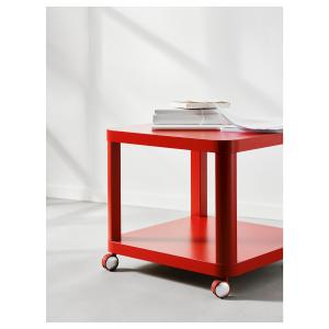 IKEA - mesa auxiliar con ruedas, rojo, 50x50 cm - Hemos baj…