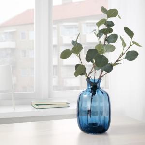IKEA - florero jarrón, azul, 21 cm azul
