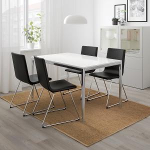 IKEA - mesa, cromadoalto brillo blanco, 135x85 cm cromado/a…