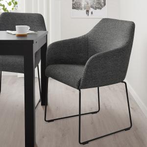 IKEA - Silla, metal negro, gris metal negro/gris