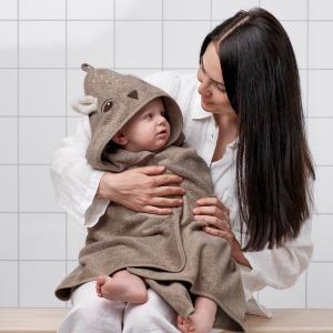 IKEA - toalla para bebé con capucha, ciervomarrón, 80x80 cm…