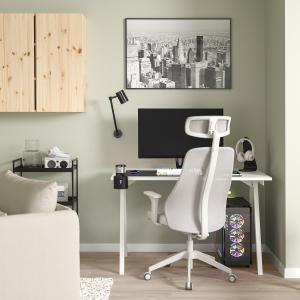 IKEA - MATCHSPEL escritorio y silla, blancogris claro blanc…