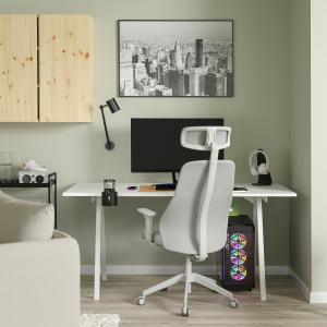 IKEA - MATCHSPEL escritorio y silla, blancogris claro blanc…