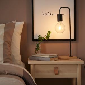 IKEA - lámpara de mesa, negrobambú negro/bambú