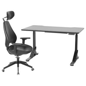 IKEA - GRUPPSPEL escritorio y silla gaming, negroGrann negr…