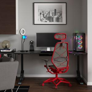 IKEA - STYRSPEL escritorio y silla gaming, negro grisrojo,…