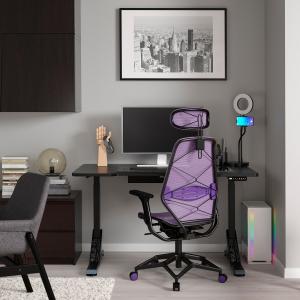 IKEA - STYRSPEL escritorio y silla gaming, negrovioleta, 14…