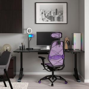 IKEA - STYRSPEL escritorio y silla gaming, negrovioleta, 18…