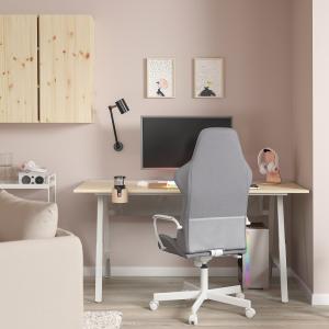IKEA - escritorio y silla gaming, laminado efecto fresnogri…