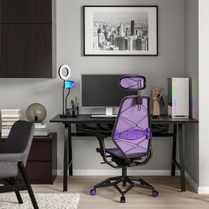 IKEA - STYRSPEL escritorio y silla gaming, negrovioleta neg…