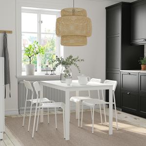 IKEA - ADDE mesa y 4 sillas, blancoblanco, 120180 cm - blan…