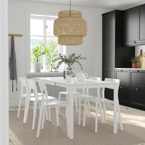 IKEA - JANINGE mesa y 6 sillas, blancoblanco, 120180 cm - b…